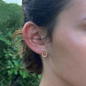 14K Gold Shackle Earrings