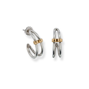 Sterling Silver & 14K Gold Duet Earrings