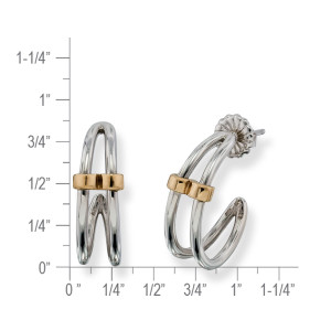 Sterling Silver & 14K Gold Duet Earrings