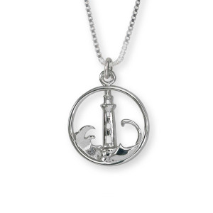Sterling Silver Lighthouse Safety Symbol Pendant