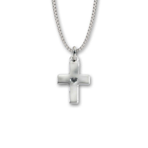 Sterling Silver Mini Hammered Cross