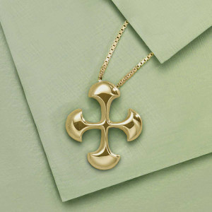 14K Gold Celtic Cross Pendant