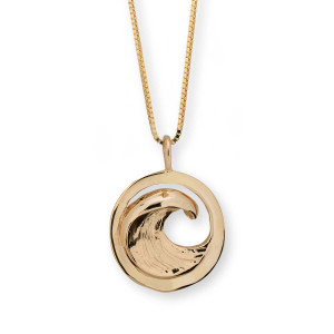 handmade beach Lover 14kt Perfect Wave Pendant