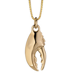 Three Dimensional 14kt Lobster Claw Pendant