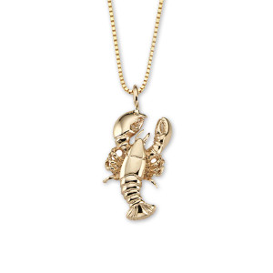 14K Gold Lobster Pendant