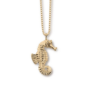 14K Gold Seahorse Pendant
