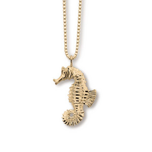 14K Gold Seahorse Pendant