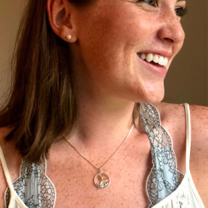 Sterling Silver & 14K Gold Whale Watch Charm / Pendant
