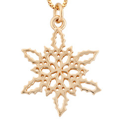 14kt Gold 2010 Snowflake Holly Pendant