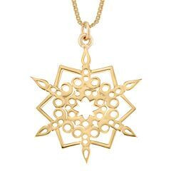 Traditional 14kt Gold 2016 Snowflake Candlelight Pendant