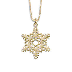 14K Gold 2017 45th Anniversary Snowflake Pendant