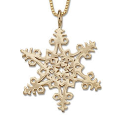14kt Gold 2005 Snowflake Circle Pendant