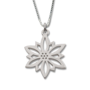 Sterling Silver 2009 Poinsettia Snowflake Pendant