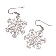 Sterling Silver 2003 Snowflake Earrings symbolize hospitality