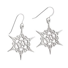 Sterling Silver 2011 Steeple Snowflake Earrings