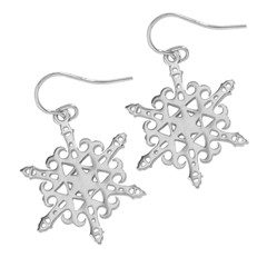 Sterling Silver 2012 Snowflake Earrings, a Tribute to Lighthouse