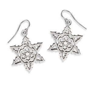 Sterling Silver 2015 Evergreen Snowflake Earrings