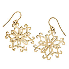 14kt 2013 candy Cane Snowflake Earrings