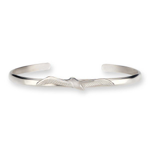 Sterling Silver Handmade Seagull Bangle Bracelet