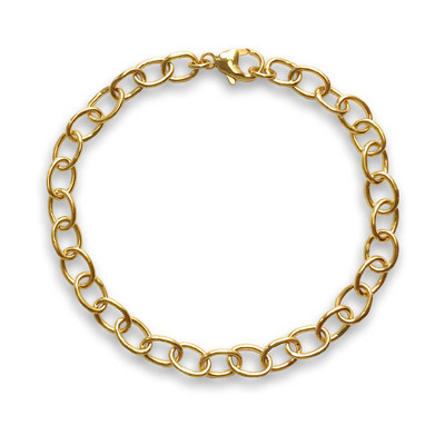 Gold Moon Link Bracelet (5mm, Diamond Clasp) - IF & Co.