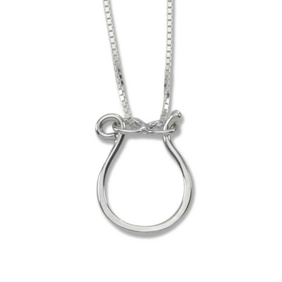 Sterling Silver Hand Forged Charm Holder Necklace Sterling Silver Hand Forged Charm Holder Necklace
