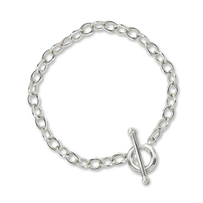 Sterling Silver Toggle Charm Holder Bracelet Sterling Silver Toggle Charm Holder Bracelet