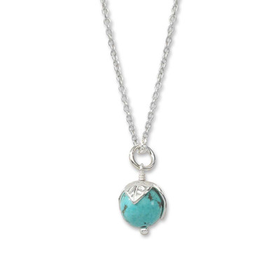 Sterling Silver Turquoise Bud Pendant