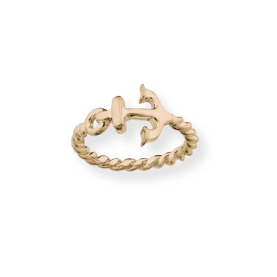 14K Gold Anchor Ring
