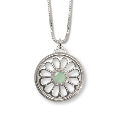 Sterling Silver Green Chalcedony Juliet Pendant