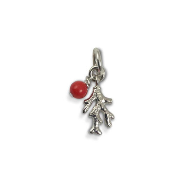 JHBreakell Sterling Silver Reef Charm with Coral JHBreakell Sterling Silver Reef Charm with Coral
