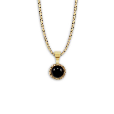 JHBreakell 14K Gold Enduring Grace Black Onyx Pendant
