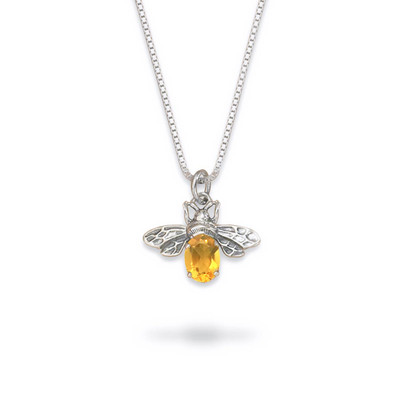 Sterling Silver Queen Bee Pendant with Citrine
