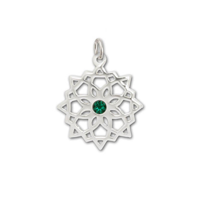 Sterling Silver Snowflake Charm with Single Nano Gem