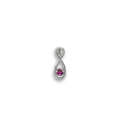 Sterling Silver Single Infinity Family Birthstone Pendant Sterling Silver Single Infinity Family Birthstone Pendant