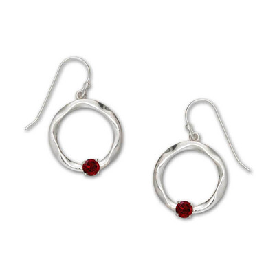 JHBreakell Sterling Silver Serenity Garnet Earrings