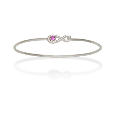 Sterling Silver Infinity Birthstone Bracelet