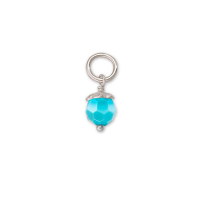Sterling Silver Birthstone Bling December Turquoise Charm