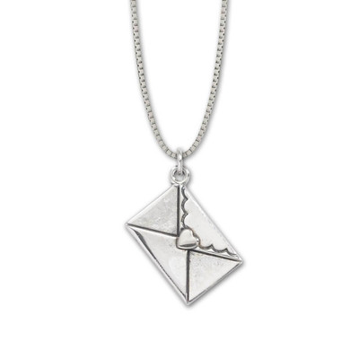 Sterling Silver & 14k Gold Love Letter Envelope Pendant - JH