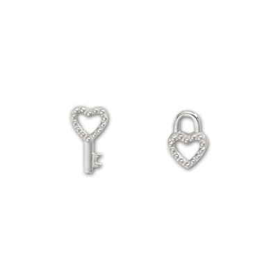 Sterling Silver Lock & Key Earrings