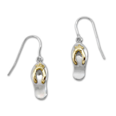 JHBreakell Sterling Silver and 14k Gold Flip Flop Starfish Earrings JHBreakell Sterling Silver and 14k Gold Flip Flop Starfish Earrings