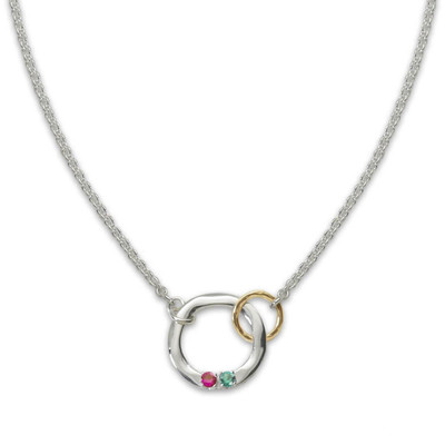 Sterling Silver and Cubic Zirconia Interlocking Circle Necklace | A Touch  of Silver