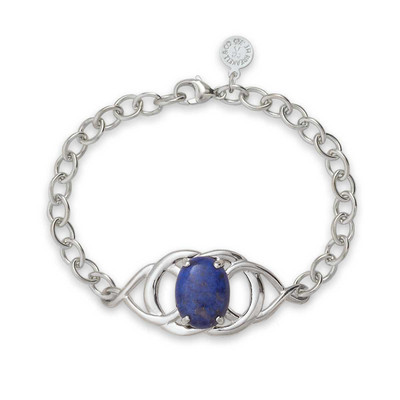 Lapis lazuli dainty blue silver bracelet - NicteShop