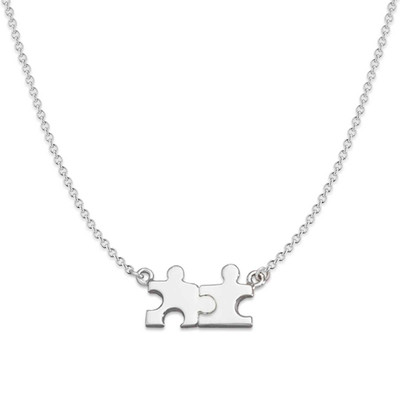 Sterling Silver & 14k Gold Puzzle Piece Necklace - J.H. Breakell