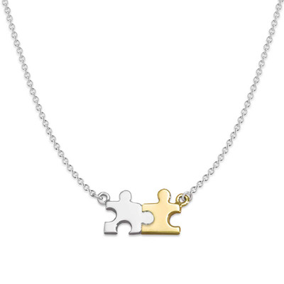 Sterling Silver Puzzle Piece Necklace - J.H. Breakell and Co.