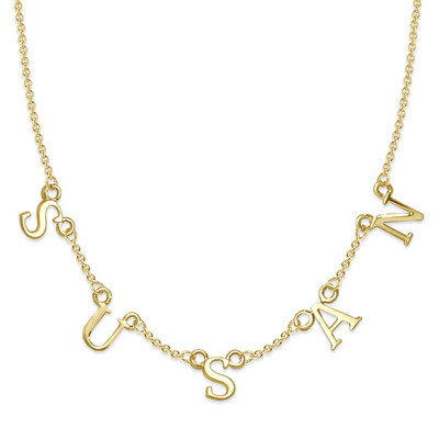 14k Gold Mia Letter Necklace - 2 Letters - J.H. Breakell and Co.