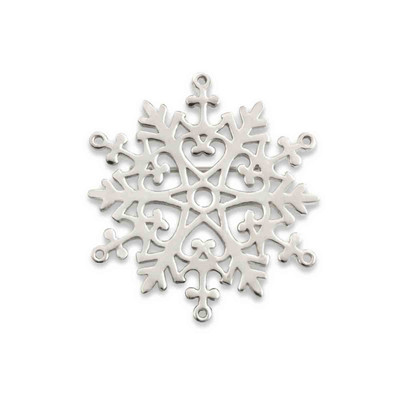 Sterling Silver 2023 Anchored Heart Snowflake Pin Sterling Silver 2023 Anchored Heart Snowflake Pin