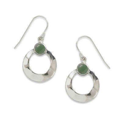 Sterling Silver Moonglow Green Aventurine Earrings Sterling Silver Moonglow Green Aventurine Earrings