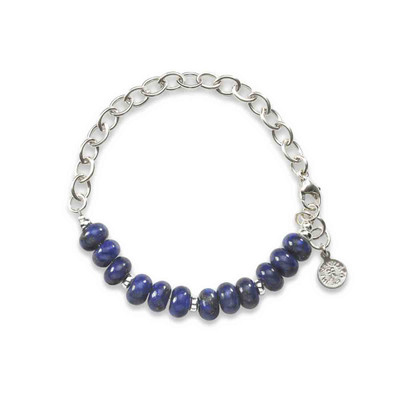 Sterling Silver Dakota Lapis Gemstone Bracelet Sterling Silver Dakota Lapis Gemstone Bracelet