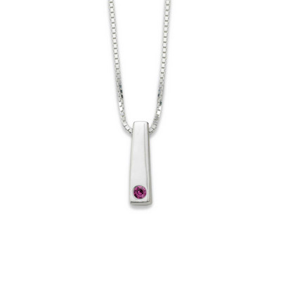 Sterling Silver Personalized Birthstone Bar Pendant 1 Stone Sterling Silver Personalized Birthstone Bar Pendant 1 Stone