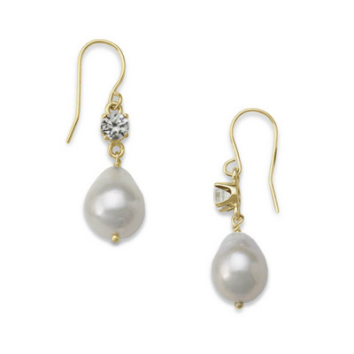 14k Gold Sapphire Baroque Pearl Earrings - J.H. Breakell and Co.